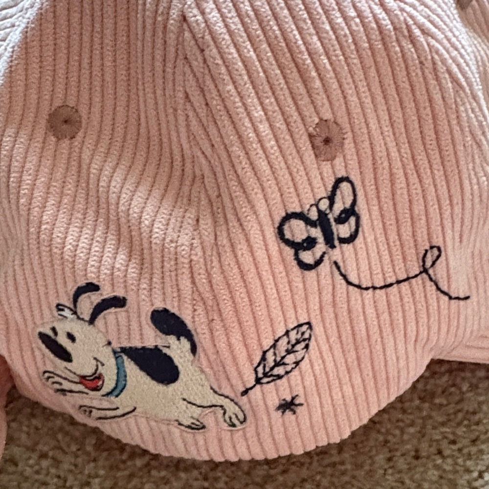 Playful Pink Corduroy Cap with Disney Figaro Thumper Fox Hound Cartoon Character - Picture 5 of 7